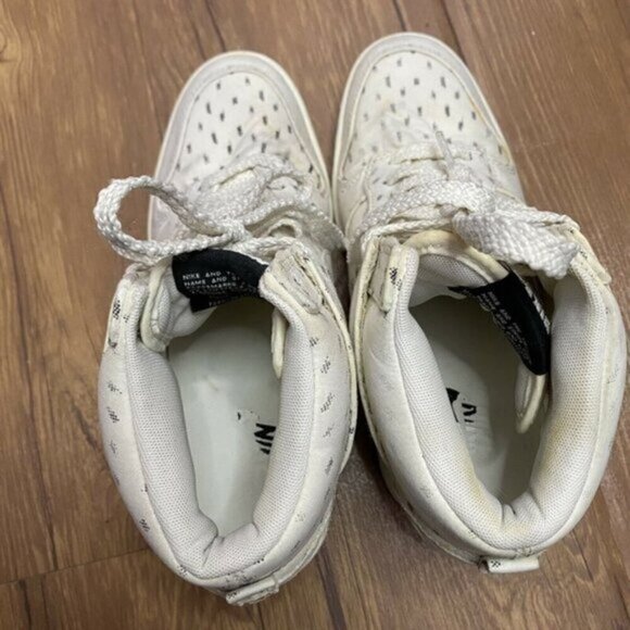 Nike Dunk Sky Hi White Print Hidden Wedge (543258-100) Shoes Sneaker SZ 8.5 - Picture 4 of 9